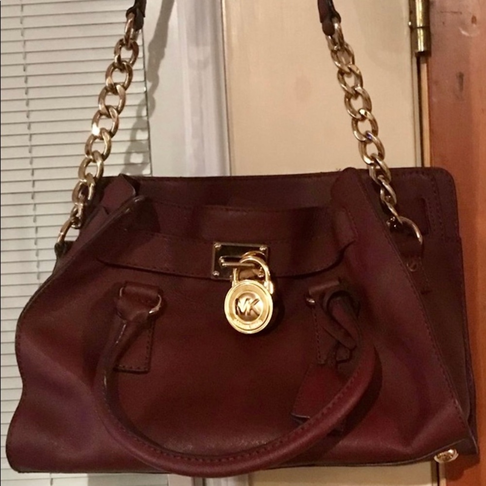 Michael Kors Hamilton Satchel Merlot